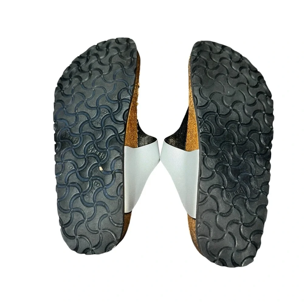 Papillio by Birkenstock Gizeh Sandals White Rhinestone Buckle Size 39